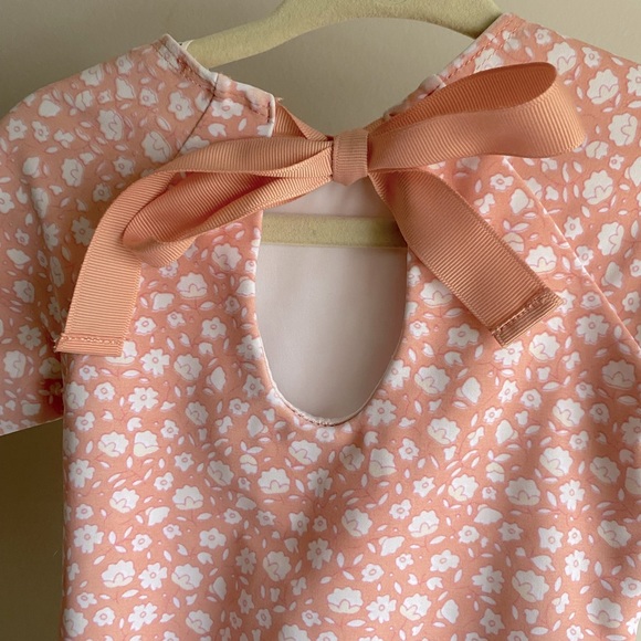 *SOLD* Minnow swim antique floral pink baby rashguard bathing suit size 1 - Picture 4 of 6